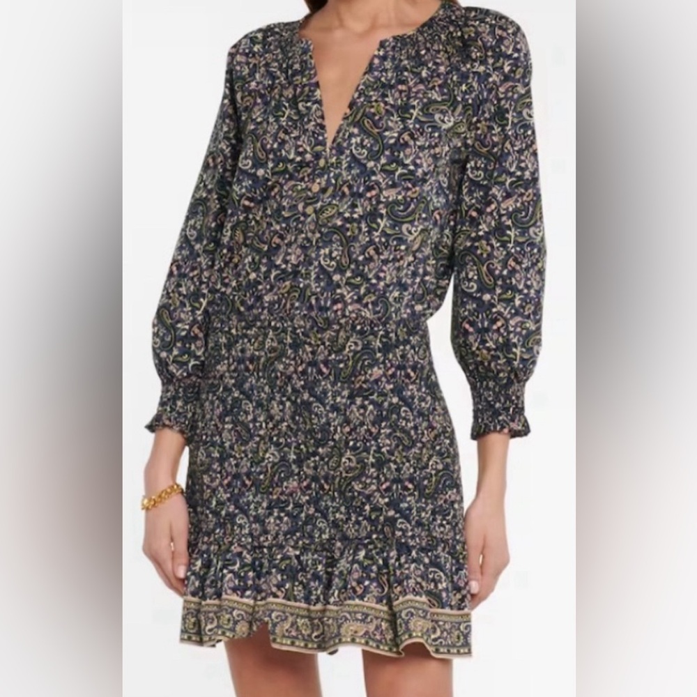 Veronica Beard Karlina Paisley Cotton Mini Dress Size: 8 Women